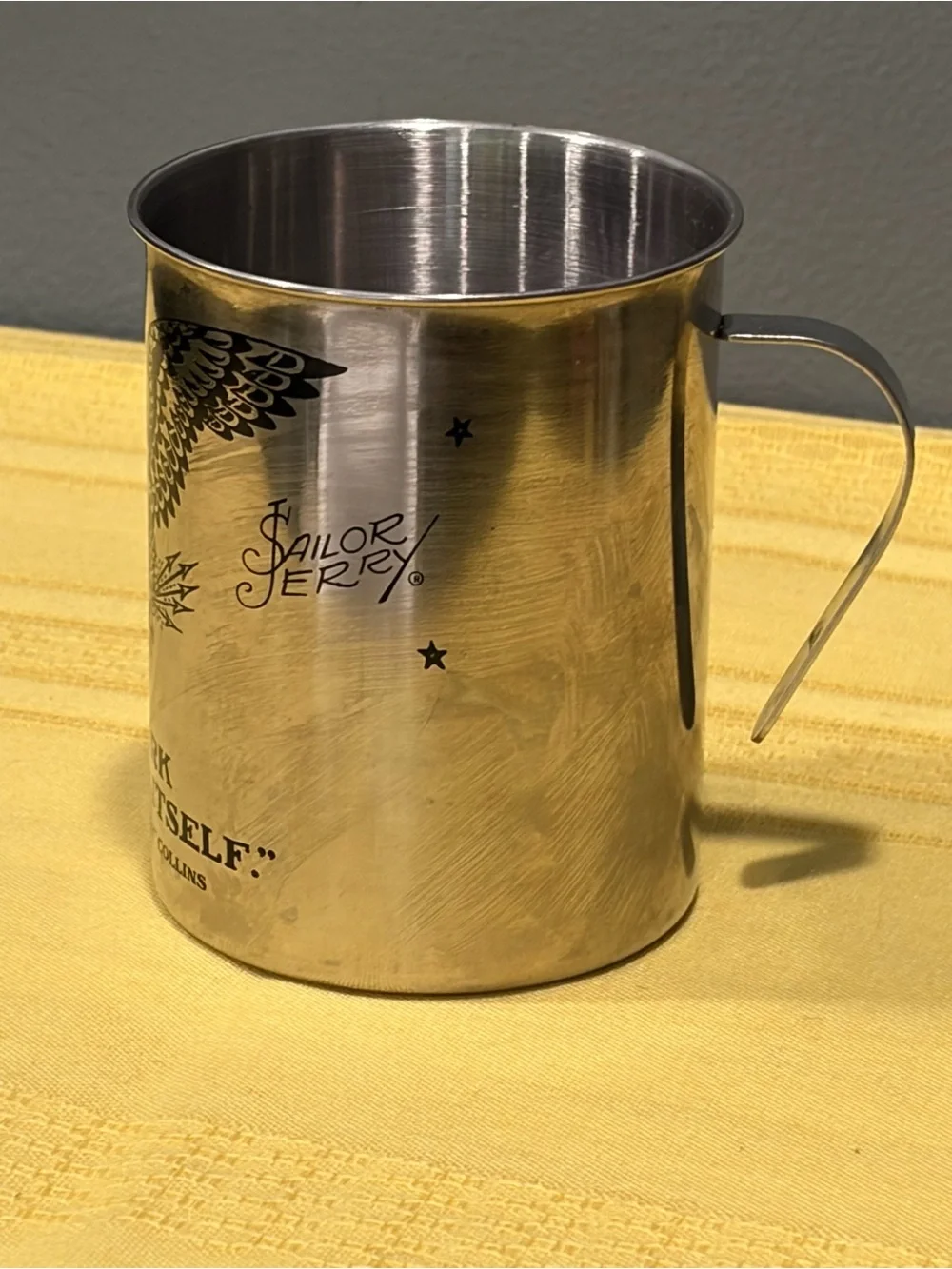 Vintage Sailor Jerry Rum Stainless Steel Cup Mug Tattoo Art Barware